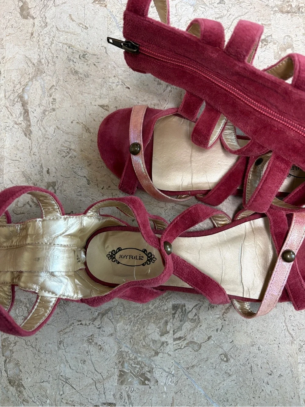 Joyfolie Jenna Gladiator Sandal Back Side Zipper Size Y6